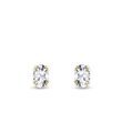 OVAL DIAMOND GOLD STUDS - DIAMOND STUD EARRINGS - EARRINGS