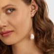 BAROQUE PEARL CHAIN EARRINGS IN 14K YELLOW GOLD - PEARL EARRINGS - PEARL JEWELRY