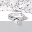 BEZEL DIAMOND ENGAGEMENT RING IN WHITE GOLD - ENGAGEMENT DIAMOND RINGS - ENGAGEMENT RINGS