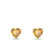 PUCES D'OREILLES EN OR BLANC AVEC CITRINES TAILLE CŒUR - BOUCLES D'OREILLES EN CITRINE - BOUCLES D'OREILLES