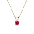 ROUND RUBY PENDANT IN GOLD - RUBY NECKLACES - NECKLACES