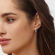 PUCE D'OREILLE D'OR BLANC AVEC DIAMANT - BOUCLES D'OREILLES SOLITAIRES - BOUCLES D'OREILLES