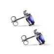 SAPPHIRE AND DIAMOND TEARDROP EARRINGS IN WHITE GOLD - SAPPHIRE EARRINGS - EARRINGS