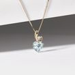 COLLIER CŒUR EN OR JAUNE, AIGUE-MARINE ET DIAMANT - COLLIERS AVEC AIGUE-MARINE - COLLIERS