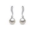 EARRINGS WITH DIAMONDS AND PEARLS AKOYA IN WHITE GOLD - PEARL EARRINGS - PEARL JEWELRY