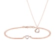 DIAMOND HEART BRACELET AND PENDANT SET IN ROSE GOLD - JEWELRY SETS - FINE JEWELRY