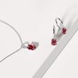 COLLIER EN OR BLANC, DIAMANTS ET RUBELLITE - COLLIERS AVEC TOURMALINE - COLLIERS