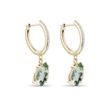 GREEN AMETHYST AND DIAMOND EARRINGS IN YELLOW GOLD - AMETHYST EARRINGS - EARRINGS