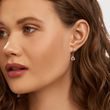 WHITE GOLD DIAMOND EARRINGS WITH RUBELLITES - TOURMALINE EARRINGS - EARRINGS