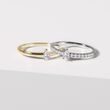 PEAR SHAPED DIAMOND STACKABLE RING IN WHITE GOLD - DIAMOND ENGAGEMENT RINGS - ENGAGEMENT RINGS