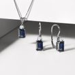 SAPPHIRE AND DIAMOND EARRINGS IN WHITE GOLD - SAPPHIRE EARRINGS - EARRINGS
