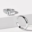 WHITE GOLD WEDDING RING SET WITH HALF ETERNITY AND SHINY FINISH - WHITE GOLD WEDDING SETS - WEDDING RINGS