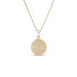 GOLD MEDALLION WITH A DIAMOND TINY STAR - DIAMOND NECKLACES - NECKLACES