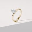 OVAL DOUBLE PRONG LAB GROWN DIAMOND RING IN YELLOW GOLD - RINGS WITH LAB-GROWN DIAMONDS - ENGAGEMENT RINGS