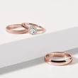 STARDUST AND GLOSSY FINISH WEDDING RING SET IN ROSE GOLD - ROSE GOLD WEDDING SETS - WEDDING RINGS