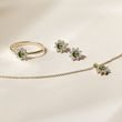 BLUMENRING MIT MOLDAVIT UND DIAMANTEN IN GELBGOLD - RINGE MOLDAVIT - RINGE