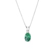 Luxury emerald and diamond necklace in white gold