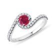 Gold Diamond Ring with Ruby