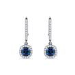 BOUCLES D'OREILLES DELUXE EN OR BLANC AVEC SAPHIRS ET DIAMANTS - BOUCLES D'OREILLES EN SAPHIR - BOUCLES D'OREILLES