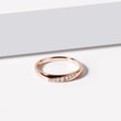 LADIES RING WITH DIAMONDS IN PINK GOLD - WOMEN'S WEDDING RINGS - 