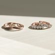 BOUCLES D'OREILLES CRÉOLES EN OR ROSE AVEC DIAMANTS - BOUCLES D'OREILLES EN DIAMANT - BOUCLES D'OREILLES