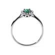 RING WITH EMERALD AND DIAMONDS IN WHITE GOLD - EMERALD RINGS - 