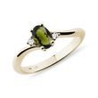 RING AUS GELBGOLD MIT MOLDAVIT - RINGE MOLDAVIT - RINGE