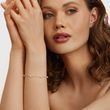 GOLDKETTENARMBAND MIT 5 WEISSEN PERLEN - PERLEN ARMBÄNDER - PERLEN