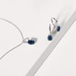 COLLIER EN OR BLANC AVEC DIAMANTS ET SAPHIR - COLLIERS AVEC SAPHIR - COLLIERS