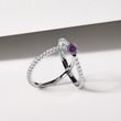 WEISSGOLDRING MIT AMETHYST UND DIAMANTEN - RINGE AMETHYST - RINGE