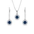 SAPPHIRE JEWELRY SET IN WHITE GOLD - JEWELRY SETS - FINE JEWELRY