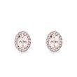 BOUCLES D'OREILLES EN OR ROSE AVEC MORGANITE ET DIAMANT - BOUCLES D'OREILLES EN MORGANITE - BOUCLES D'OREILLES