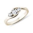 THREE STONE DIAMOND RING IN YELLOW GOLD - DIAMOND ENGAGEMENT RINGS - ENGAGEMENT RINGS
