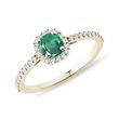 EMERALD ENGAGEMENT RING IN YELLOW GOLD - EMERALD RINGS - RINGS