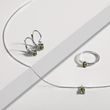 HALSKETTE MIT OVALEM MOLDAVIT UND DIAMANT IN WEISSGOLD - KETTEN MIT MOLDAVIT - KETTEN