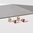 RUBY EARRINGS IN YELLOW GOLD - RUBY EARRINGS - EARRINGS