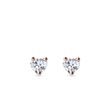 BOUCLES D'OREILLES EN OR ROSE AVEC DIAMANT CŒUR - BOUCLES D'OREILLES EN DIAMANT - BOUCLES D'OREILLES