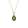 COLLIER EN OR AVEC DIAMANT ET MOLDAVITE - COLLIERS AVEC MOLDAVITE - COLLIERS