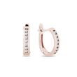 BOUCLES D'OREILLES EN OR ROSE ET DIAMANTS SERTI RAIL - BOUCLES D'OREILLES EN DIAMANT - BOUCLES D'OREILLES