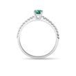 EMERALD AND DIAMOND RING IN 14K WHITE GOLD - EMERALD RINGS - RINGS