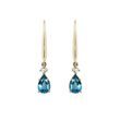 TOPAZ AND DIAMOND PENDANT EARRINGS IN YELLOW GOLD - TOPAZ EARRINGS - EARRINGS