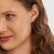 SINGLE NÁUŠNICE Z BÍLÉHO ZLATA S DIAMANTEM V BRUSU KAPKA - NÁUŠNICE NA JEDNO UCHO - NÁUŠNICE