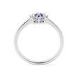 ANNEAU EN OR BLANC AVEC SAPHIR ET DIAMANTS - BAGUES DE FIANÇAILLES EN SAPHIR - BAGUES DE FIANÇAILLES