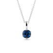 Blue sapphire necklace in white gold