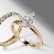 SET OF WEDDING RINGS WITH DIAMONDS IN YELLOW GOLD - ENGAGEMENT AND BRIDAL RING SETS - ENGAGEMENT RINGS
