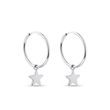 BOUCLES D'OREILLES CRÉOLES EN OR BLANC AVEC BRELOQUES EN FORME D'ÉTOILES - BOUCLES D'OREILLES EN OR BLANC - BOUCLES D'OREILLES