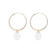 WHITE MOONSTONE EARRINGS IN YELLOW GOLD - SEASONS COLLECTION - KLENOTA COLLECTIONS