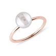 BAGUE EN OR ROSE SERTIE D'UNE PERLE D'EAU DOUCE - BAGUES EN PERLES - PERLES