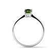 WEISSGOLDENER RING MIT MOLDAVIT IM SMARAGDSCHLIFF - RINGE MOLDAVIT - RINGE