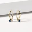 BLUE SAPPHIRE GOLD RIBBON EARRINGS - SAPPHIRE EARRINGS - EARRINGS
